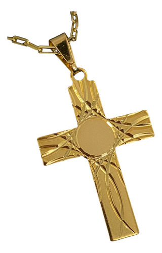 Pingente Crucifixo Diamantado Banhado A Ouro 18k