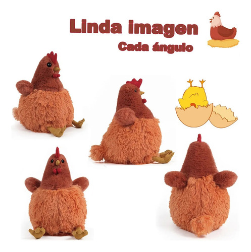 3pcs Pollo Suave Y Lindo, Juguete De Peluche Realista 23cm