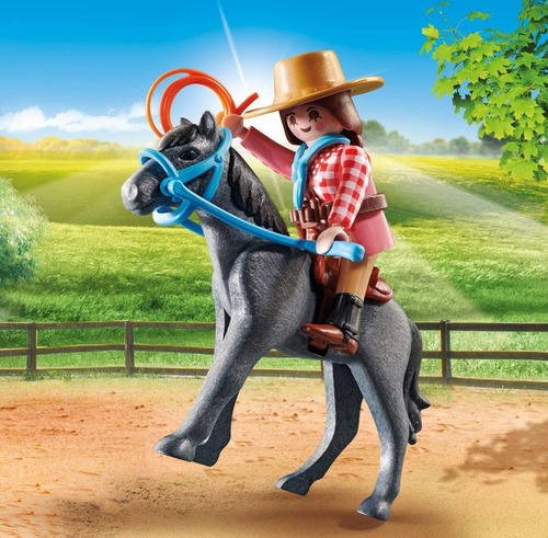 Imagen 4 de 6 de Playmobil Special Plus 70602 Mujer Jinete Del Oeste Caballo