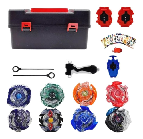 Maleta Beyblade Set De 8 Pcs + Lanzador Blayblade Y Maleta 