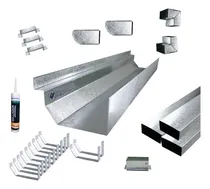 Comprar Zingueria Canaleta Americana Kit P\u002F 11 Mts Galv Con 1 Bajada