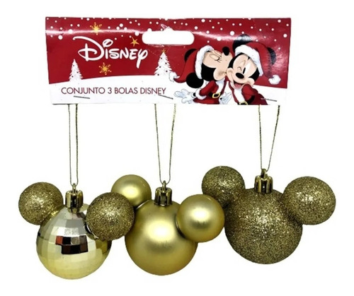 Kit 03 Enfeites Árvore De Natal Mickey Mouse Original Disney