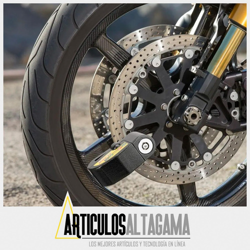 Imagen 3 de 10 de Candado Freno De Disco Con Alarma Para Moto O Bicicleta Inox