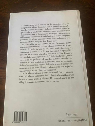 Jorge Edwards. Los Círculos Morados. Memorias I. (Usado)