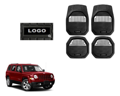 Tapetes 4 Piezas Charola 3d Logo Jeep Patriot 2010 A 2017