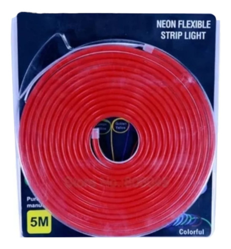 Tira De Luz Led Neon Flex 5m 12v Alto Brillo Decorativa Rojo