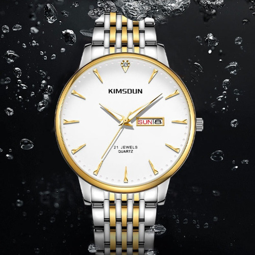Reloj De Moda Kimsdun Luminous Con Doble Calendario Color Del Fondo Silver/white