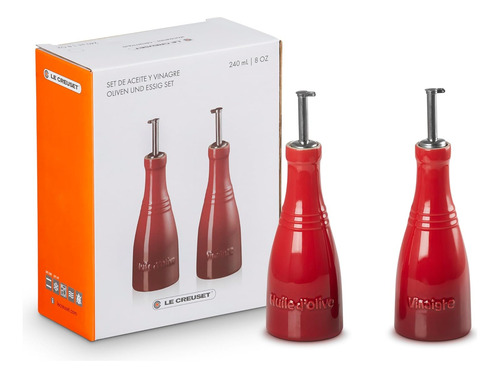 Juego De Aceitera Y Vinagrera Le Creuset, Cerámica Roja