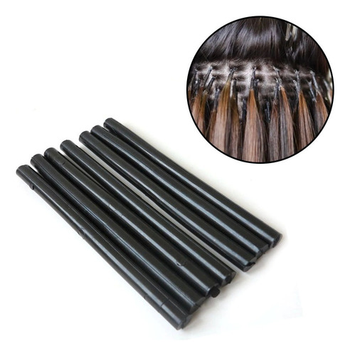 Barra Keratina Extensiones 5 Unidades Negro Cortinas Pelo