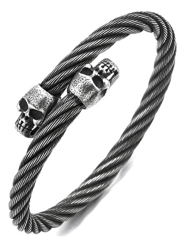 Coolsteelandbeyond Brazalete Ajustable Con Calavera Para Hom