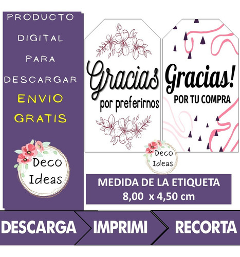 Imagen 4 de 5 de Kit Imprimible 07 Para Emprendedores 36 Etiquetas A Color