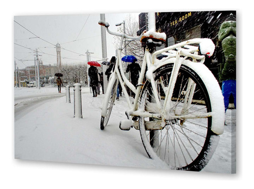 Cuadro 16x24cm Bicicleta Transporte Invierno Winter Ice P5