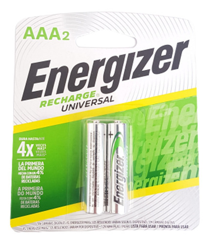 Pila Recargable Energizer Tamaño Aaa 2 Unidades