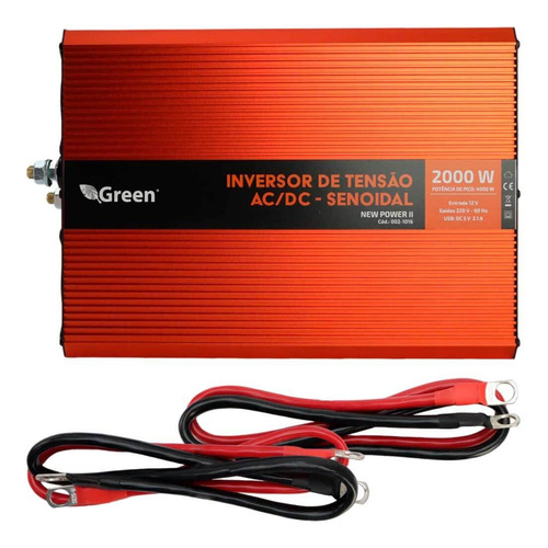 Inversor De Tensão Senoidal 2000w 12v P/ 220v Tomada C/ Usb