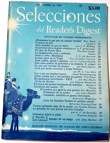 Revista Selecciones Del Reader's Digest, Diciembre De 1944.