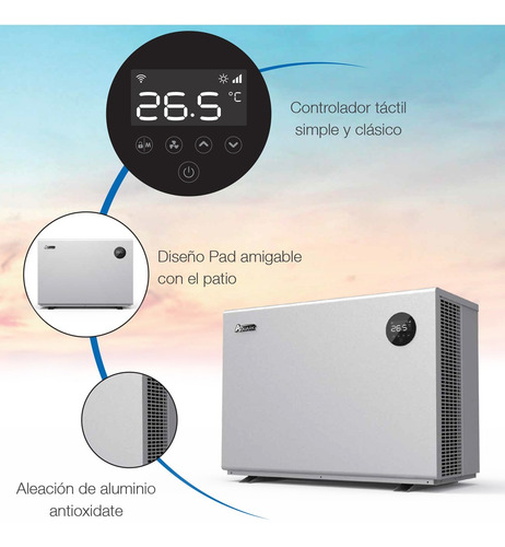 Imagen 5 de 6 de Climatizador Piscina Bomba Calor Inverter Nataclor 53m2