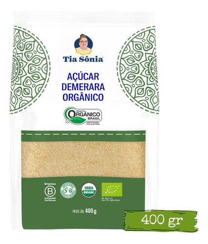 Açúcar Orgânico Demerara Integral Certificado Tia Sônia 400g
