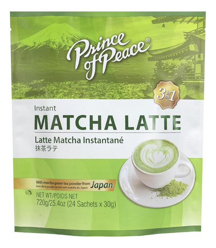 Bebida Matcha Latte 3 En 1 - 24 Bolsitas Japonés Rico