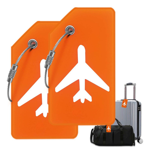 Etiquetas Para Equipaje M-sorflly, 2tag, Naranja Kit X 2