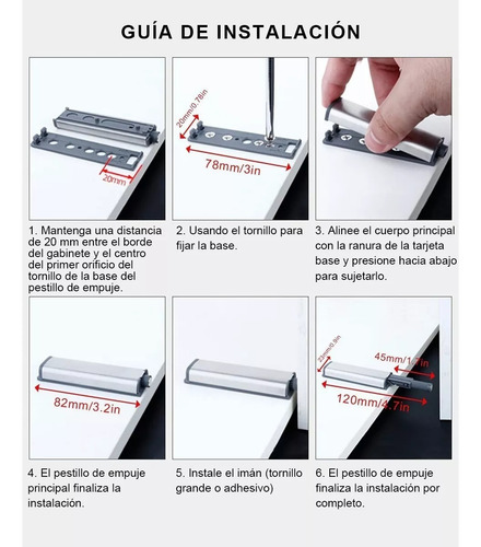 Sistemas De Apertura Push Open Para Apertura Cajon 12 Pack
