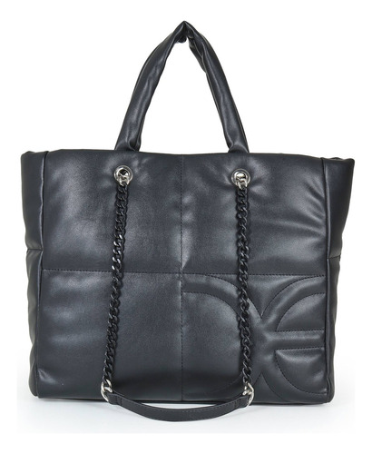 Bolsa Tote Para Mujer Cloe 2 En 1 Acolchada Con Bordado Color Negro