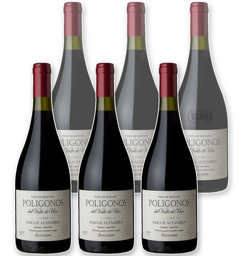 Vino Poligonos Malbec Altamira Zuccardi Caja X 6 Unidades