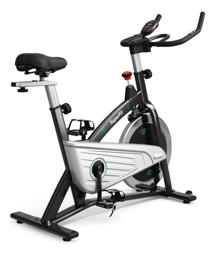 Bicicleta Estática Magnética Para Indoor Con Asiento Ajustab Blanco