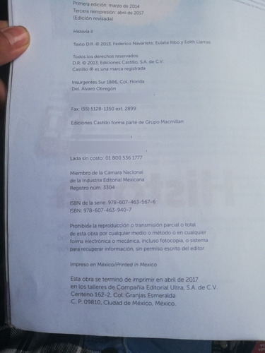 Historia 3 Grado Secundaria Federico Navarrete (Usado)