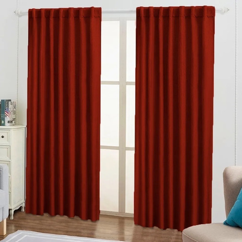 Imagen 4 de 6 de Cortinas Blackout Textil Lino Presillas Ocultas 140x220 Envi