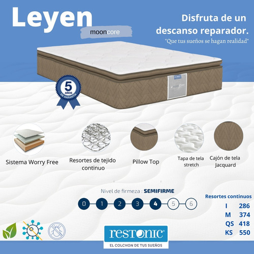 Colchón Queen Size Restonic Ortopédico Frescura Máxima