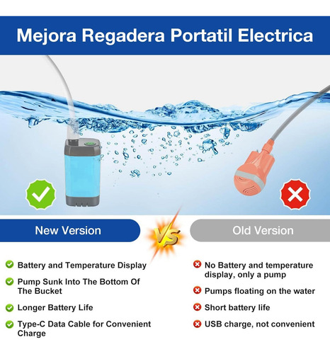 Regadera Portatil Electrica ,4800mah Ducha Portátil
