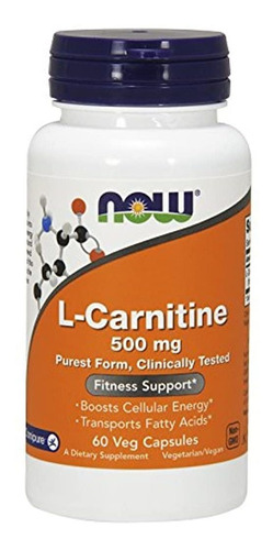 Now® L-carnitina, 500 Mg, 60 Cápsulas De Verduras