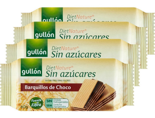 4x Wafer De Baunilha Gullon Zero Açucar  60g