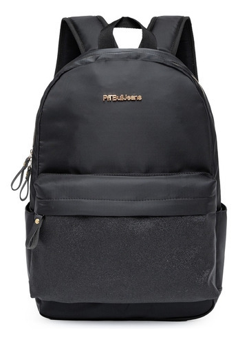 Mochila Reforçada Paetês Escolar Moderna Resistente Conforto Cor Preto Base