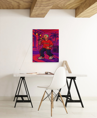 Cuadro Moderno Mural J Balvin Urbano Colorido Vibrante Full Hd