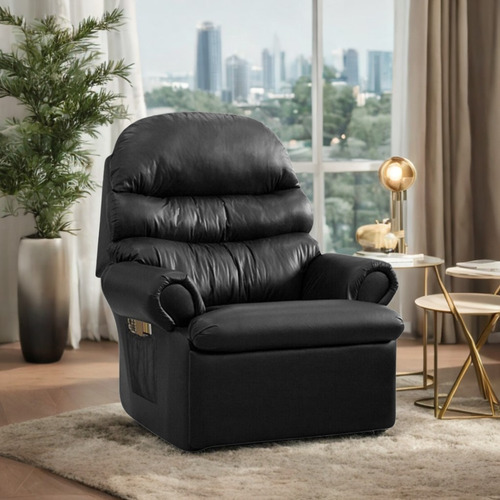 Poltrona Do Papai Confort Jardim Soft Top Sofás Descanso Top Sofas Cor Preto Lisa