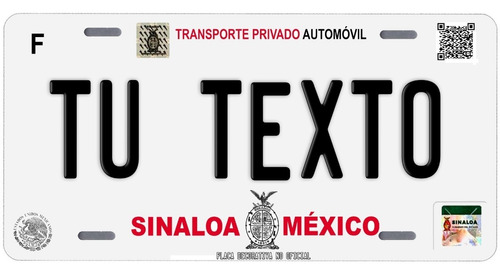 Placas Para Auto Personalizadas Sinaloa