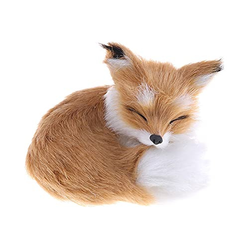 Gudves Simulación Marrón Fox Toy Furs Squatting Fox Modelo