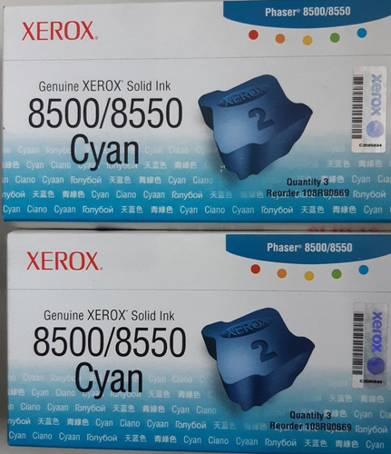 Tinta Solida Xerox Original 108r00669 Cyan Phaser 8500 8550