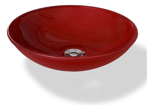 Cuba Pia De Vidro Luxo Safira Para Banheiro Lavabo Beltempo Cor Redonda - Vermelho Marsala