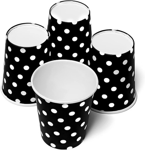 Pack X10 Vasos Desechables Decoración Vaso Cumpleaños Negro