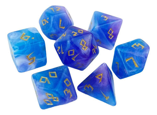 Juego De Dados Poliédricos D20 D12 D10 D8 D6 D4, 7 Piezas