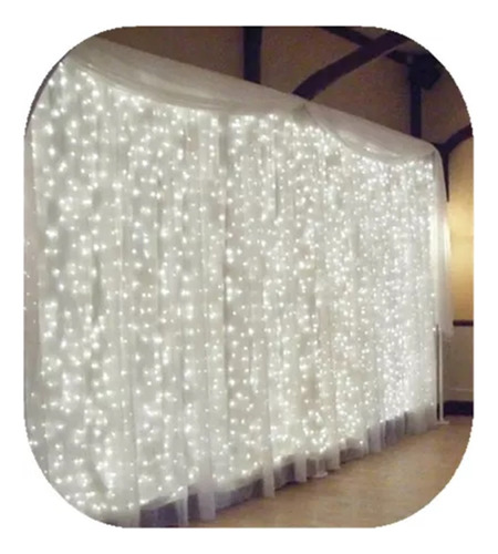 Cortina 900 Lâmpadas Branco Led Fixo Decoração Pisca Luz