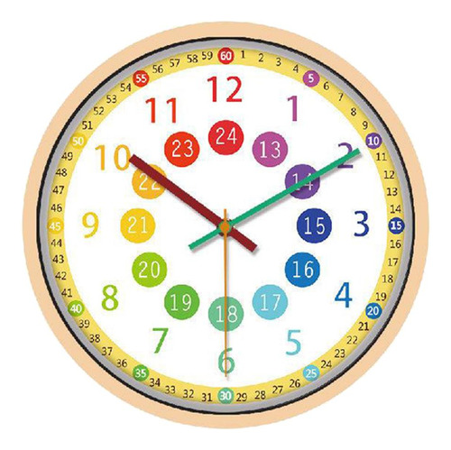 Reloj De Pared De Cuarzo Moderno Dormitorio Manos De Colores