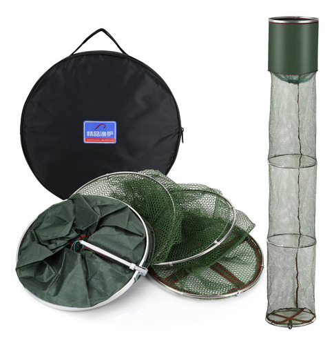 Cesta De Pescado Plegable Portátil Pier Para Agua Salada Y D Verde Militar