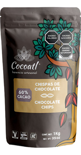 Chispas De Chocolate Obscuro Cocoatl 60% Cacao 1kg