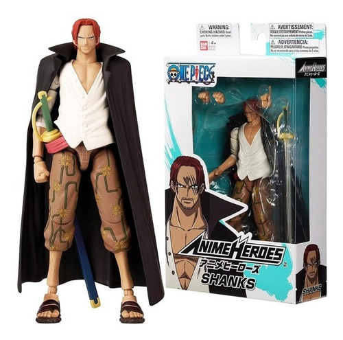 Muñeco One Piece Anime Heroes Shanks  Bandai M4e 