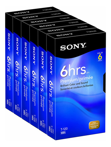 Sony 6t120vr Paquete De 6 Vhs De 120 Minutos (descataloga...