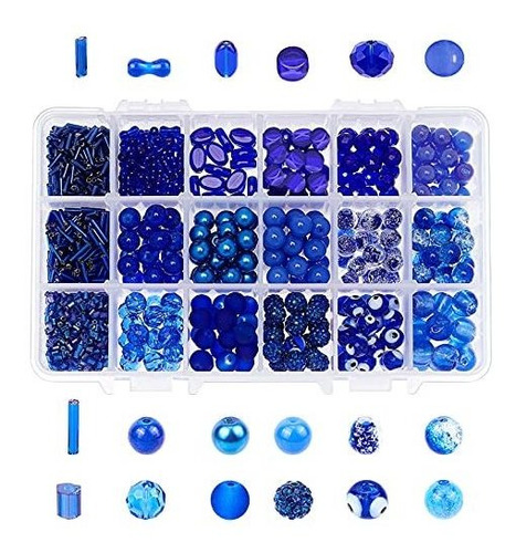 Dije Bisuteria Nbeads 345pcs Rondelle Cuentas De Vidrio Azul