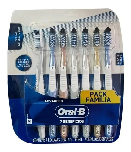 Cepillo Dental Oral-b 7 Pzas Cerdas Suaves Crisscross 